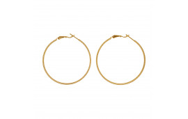 Orecchini Creoli Cesellati Placcati Oro - 50 mm