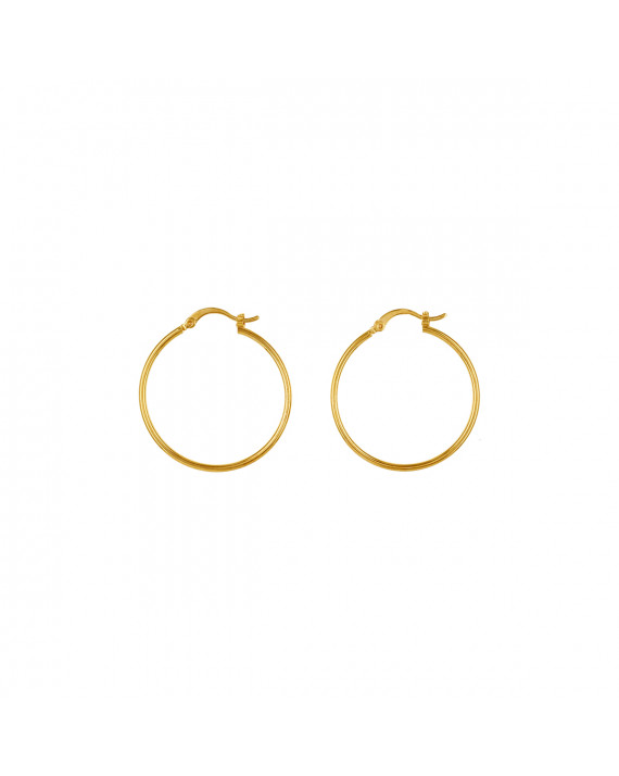 Orecchini Creoli Lisci Placcati Oro - 30 mm