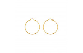 Orecchini Creoli Lisci Placcati Oro - 40 mm