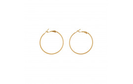 Orecchini Creoli Cesellati Placcati Oro - 30 mm