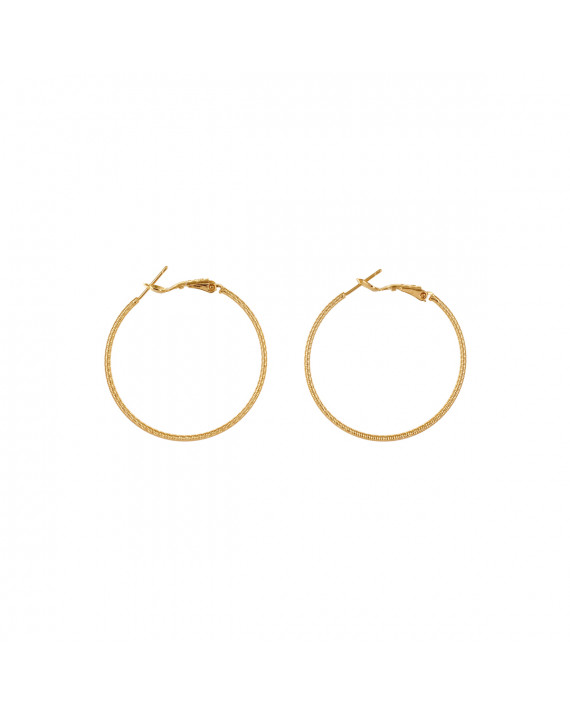 Orecchini Creoli Cesellati Placcati Oro - 20 mm