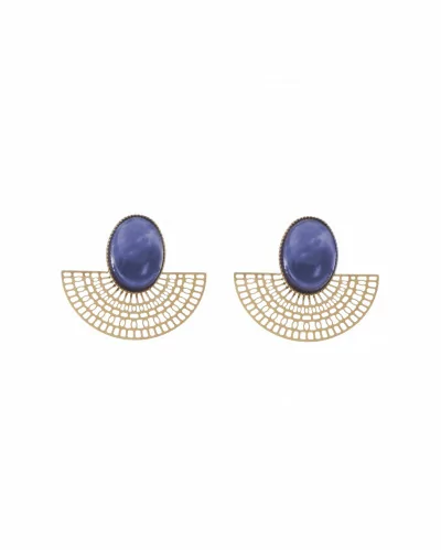 Boucles D'oreilles Pendantes Mexicaines Argent Et Turquoise - Motif Aztèque - Occasion Très Bon état
